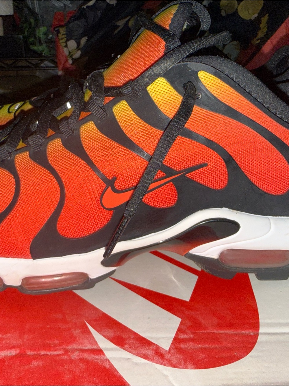 Nike Air Max Plus TN Ultra Black with Orange and Yellow Accents
